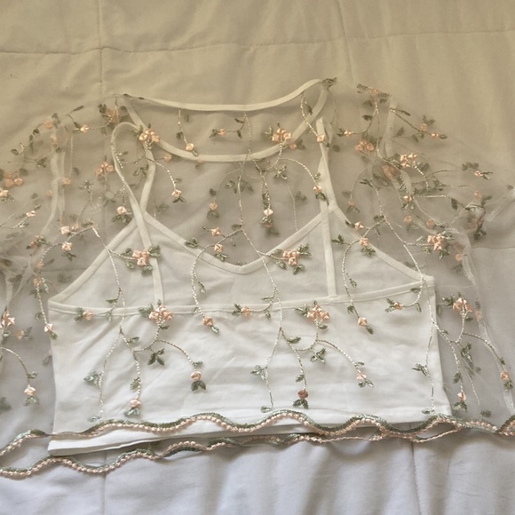 White sheer crop top - Picture 3 of 3